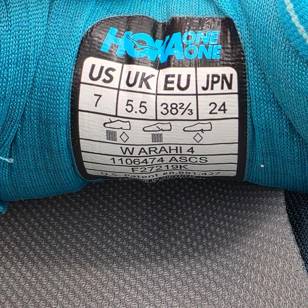 Hoka One One Arahi 4 Blue Aqua Running Shoes Womens Size 7 ASCS